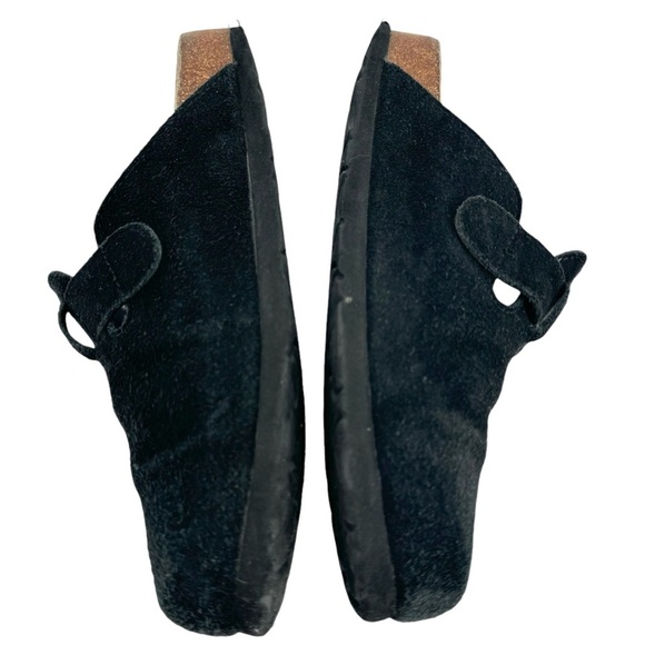 White Mountain “Boston” Black Suede Clogs Slip On Cork Sole Mules Slides | 7 - Picture 5 of 9
